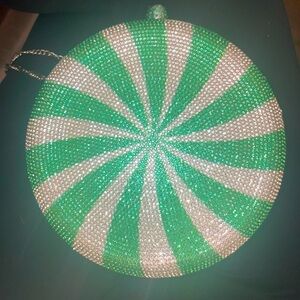 NWOT Alessia Peppermint Rhinestone Clutch Purse 🍬🟢🍬🍀☘️